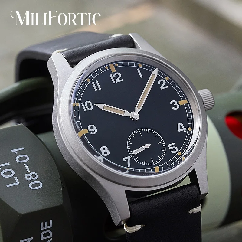 

D12 Quartz Field Watch Men VD78 100M Waterproof Small Seconds Hand Super Luminous 36mm Vintage Dirty Dozen Military Wristwatch