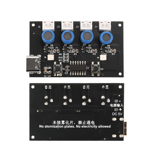 DC5V 4-Way Ultrasonic Nebulizer Module with Colorful Ambient Lights Humidifier DIY Kit Nebulizer Control Board Sprayer 6