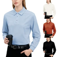 Polos solides à manches longues pour femmes, chemise de GOLF Slim pour les déplacements, hauts à revers respirants, vêtements sportifs et confortables pour femmes, hiver 1