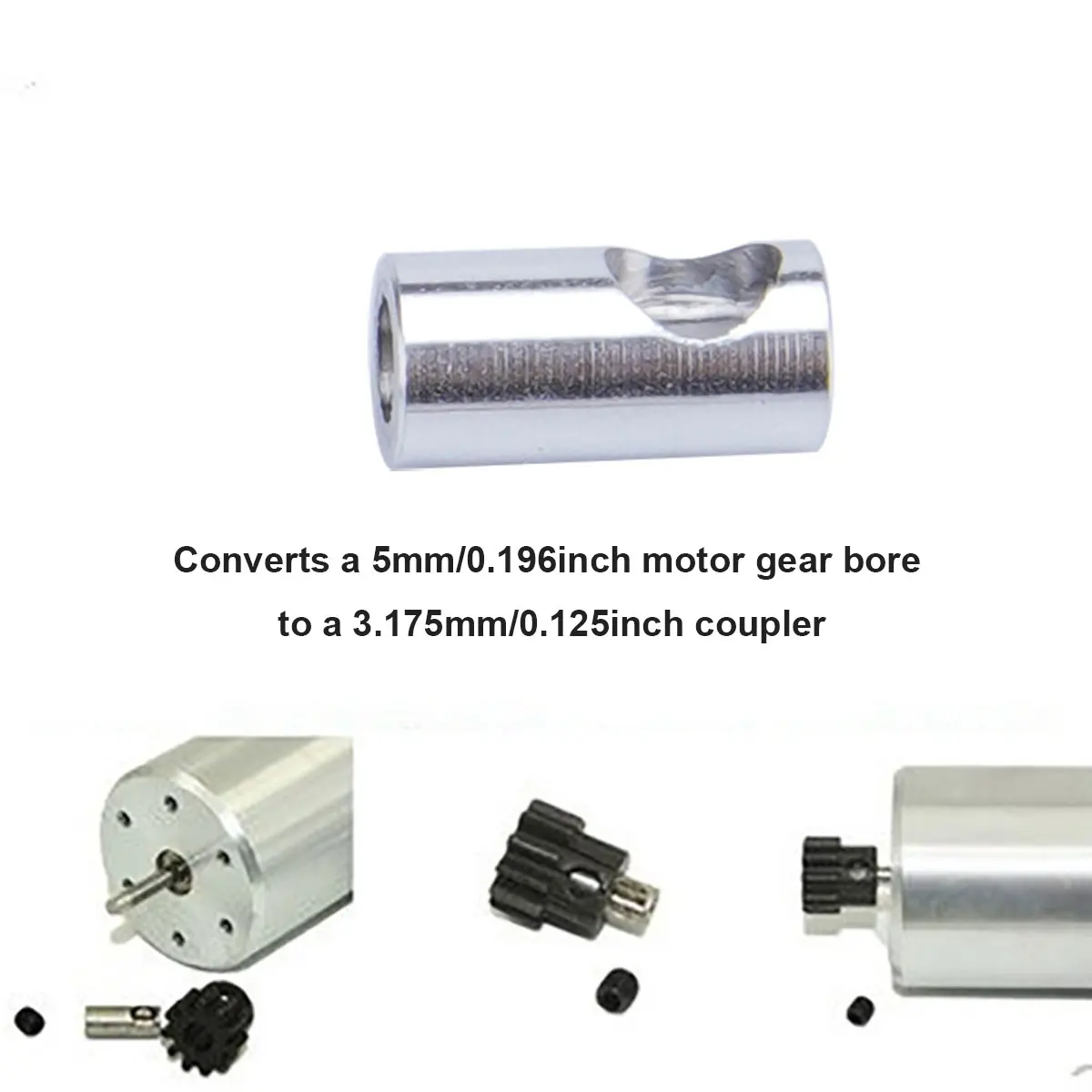 Lot de 5 adaptateurs d'arbre moteur RC 3.5mm à 5mm en acier inoxydable