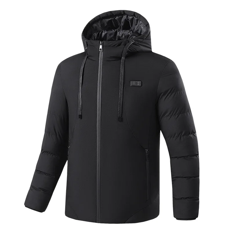 Men 11 Areas Heated Jackets Winter Warm Hooded Jackets USB Electric Heating Warm Sports Thermal Coat Waterproof Jacket
