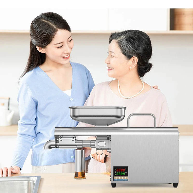 304 Stainless Steel Oil Press Machine 600W / 800W Oil Expeller Walnut Oil Automatic Oil Press 4
