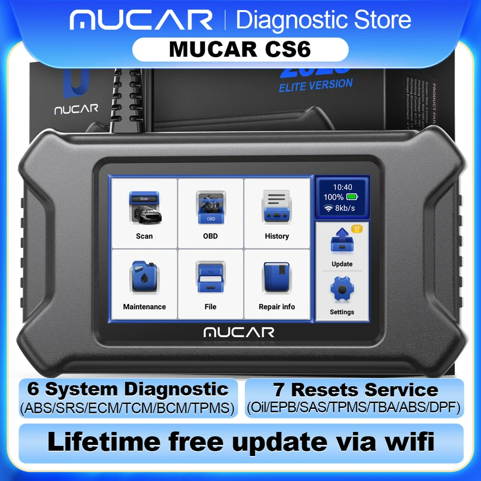 Car Diagnostic Software 2024 MUCAR CS6 KFZ Profi Diagnosegerät OBD2 Scanner 6 System Fehler Auslesegeraet 315544396591 Fehlerauslesegerät TPMS Reset