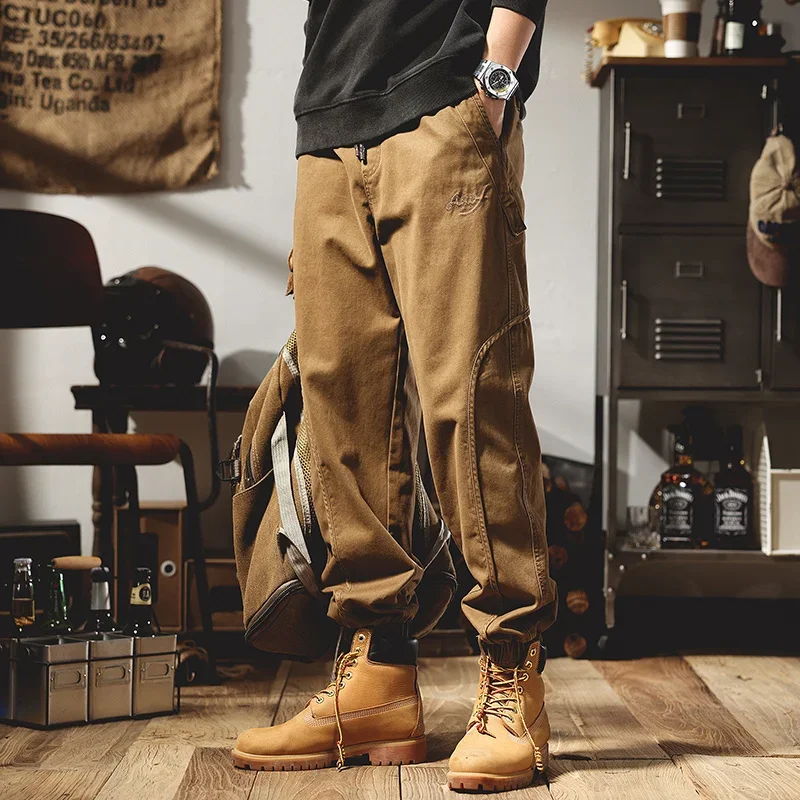 Cargo Pants Military Cargo Pants Men American Letter Foam Print Tactical Outdoor Jogger Sweatpants
