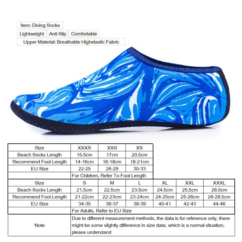Men Women Kids Water Sport Beach Swimming Socks Thin Multi Prints Anti Slip Fitness Yoga Dance Swim Surf Diving Underwater Shoes 34 Sc5a446499ea84a1ca1525b7be7343db3I