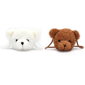 Borsa a tracolla simpatico orso per bambini borse a tracolla per bambini animali dei cartoni animati zaino borse di peluche ripiene Mini borse per bambine