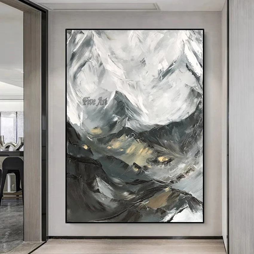 

Acrylic Texture Frameless Artwork Mountain Modern European Art Natural Scenery Painting Abstract Wall Decor Cheap Canvas Picture