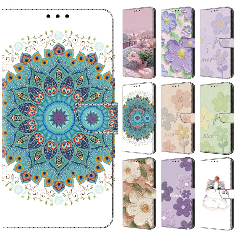 Artistic 3D Pattern Magnetic Leather Wallet Case