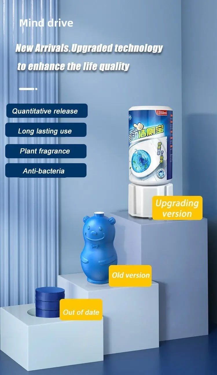 Blue Bubble Toilet Automatic Cleaner with Long Lasting Fragrance and Deodorizing Function Household Bathroom Bowl Deodorizer