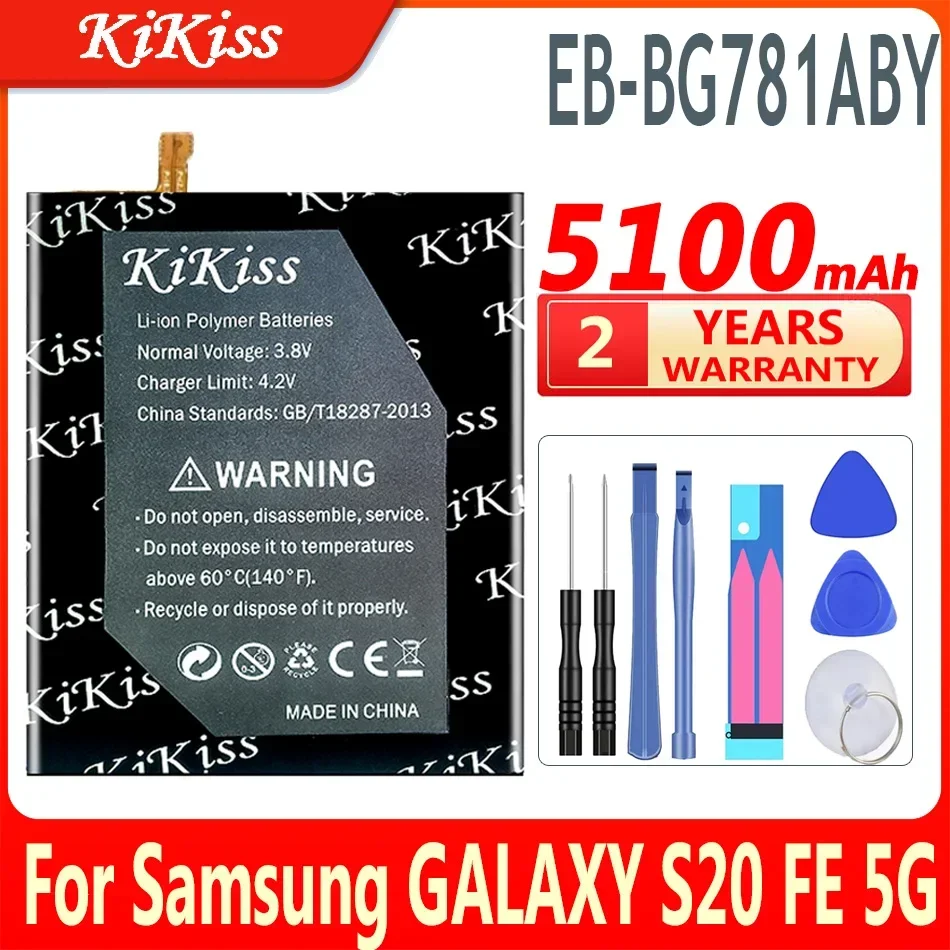

KiKiss EB-BG781ABY 5100mAh Replacement Battery for Samsung Galaxy S20 S 20 FE 5G SM-G781 A52 SM-A526/DS Batteries Tools
