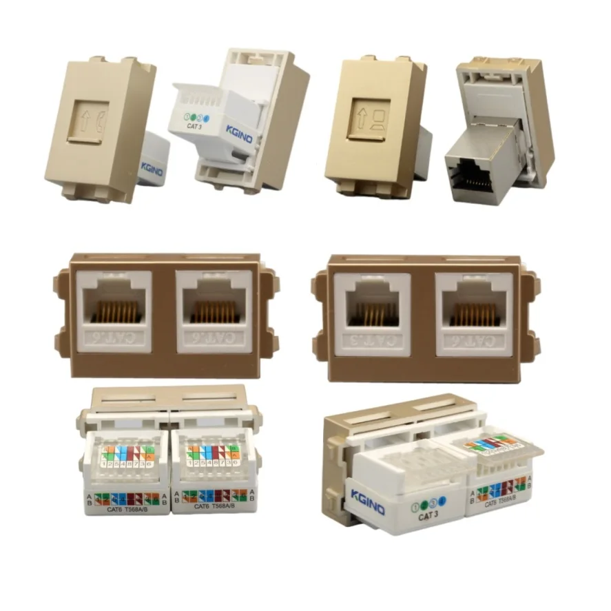 

Панельное Крепление Шасси 128 Тип rj11 cat3 rj45 cat6 cat6a Соединительный модуль-удлинитель соединитель золотой цвет настенная пластина розетка