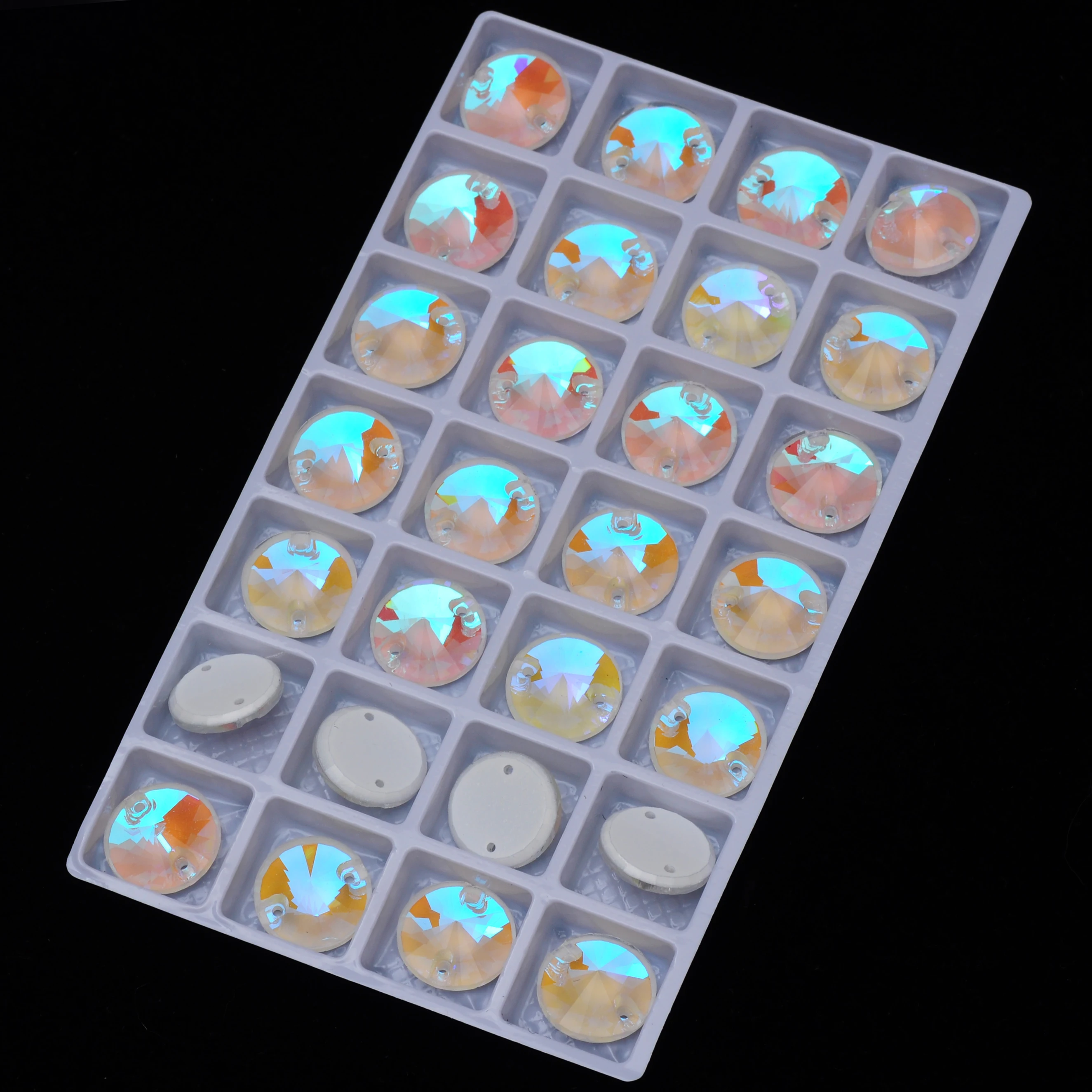 PUBRILEX Glas K9 Neon Rivoli Neue Strass Nähen Kristalle Nähen Auf Strass Flache Rückseite Steine Für DIY Handarbeiten Bekleidungs Kleidung – Detail 3