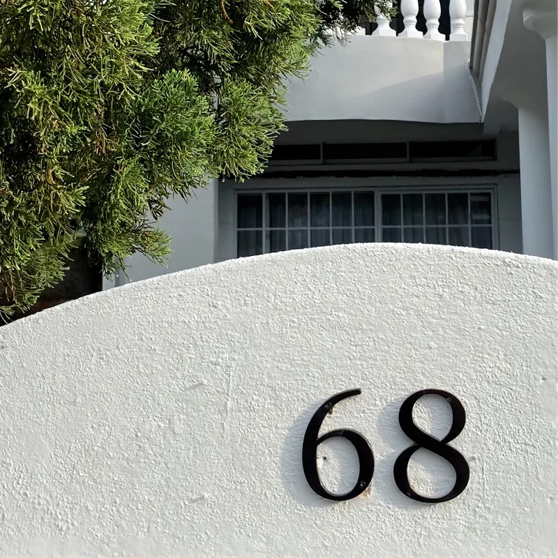 House number signs 1pc Black 101mm Modern House Number Outdoor 4 inch Zinc Alloy Apartment Door Numbers Mailbox Address Sign #0-9 With Screws