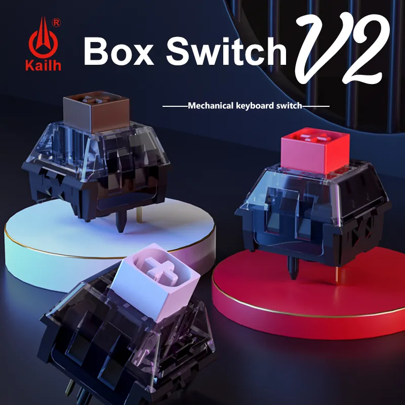 Kailh Box V2 Switch New Version Mechanical Keyboard Switch White Brown Red  5pins Compatible Cherry MX Switches