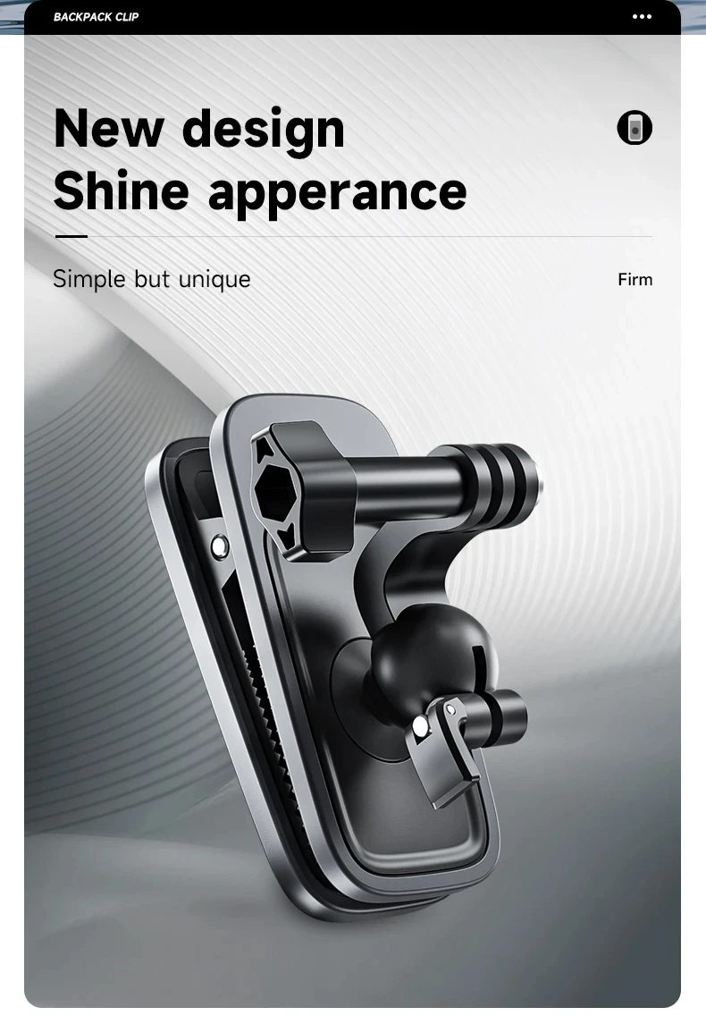 TELESIN 360° Rotation Magnetic Backpack Clip Clamp Mount for Hero 12 11 10 9 8