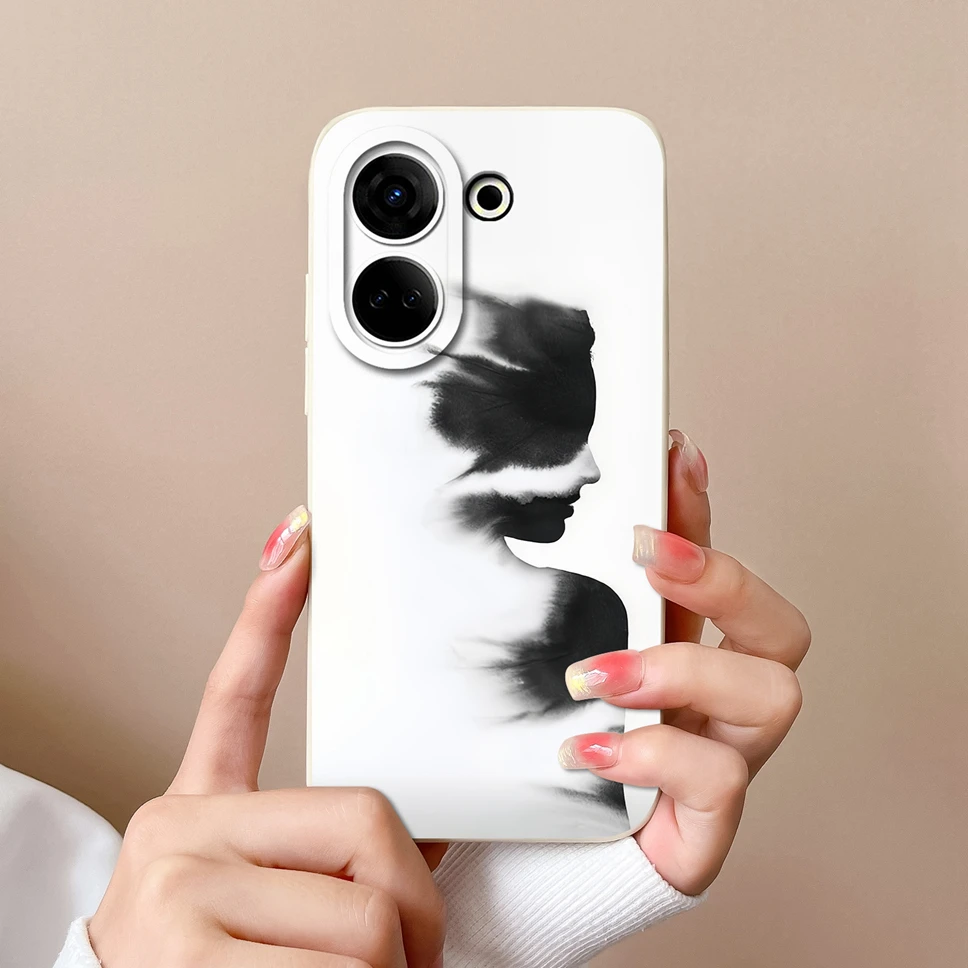 Soft Slim Liquid Silicone Phone Case - Anti-Slip Cute Chubby Boy Girl Design Back Cover