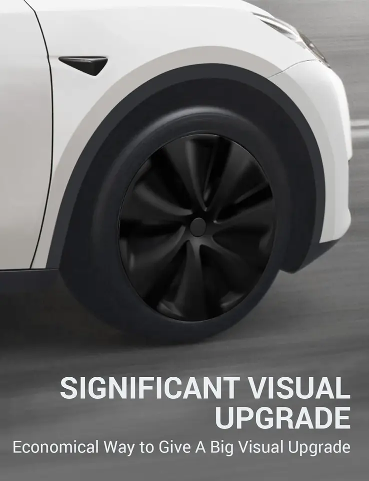 4 Enjoliveurs De Roue Pour Tesla Model Y (2020-2023) - Noir Mat, Protection Jantes 20 Pouces