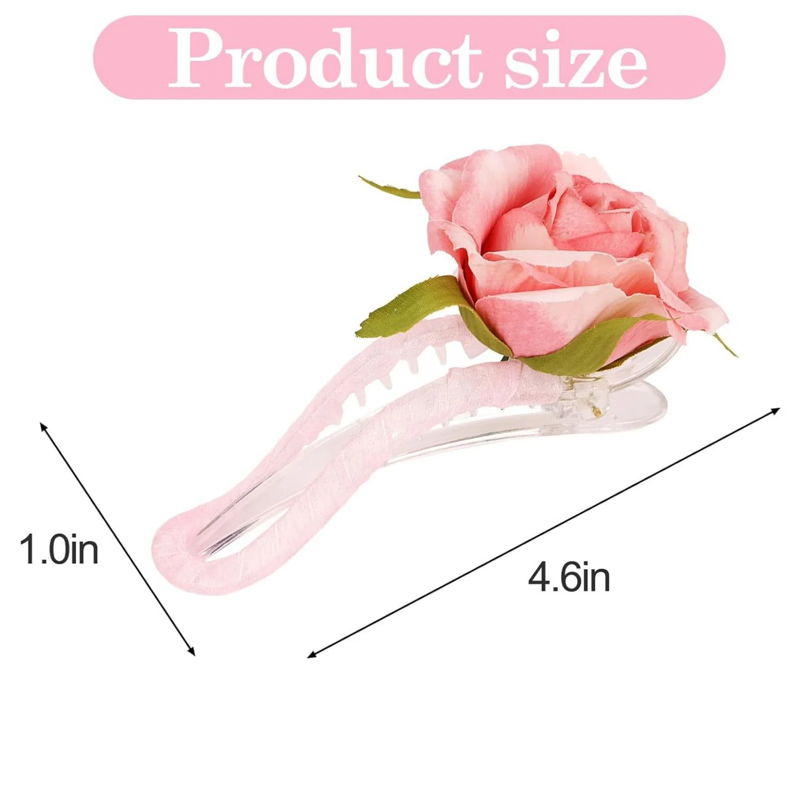 1PC　Artificial Rose Hair Claws,Chic Floral Hair Accessories Set,Perfect for Wedding,Party & Daily Styling