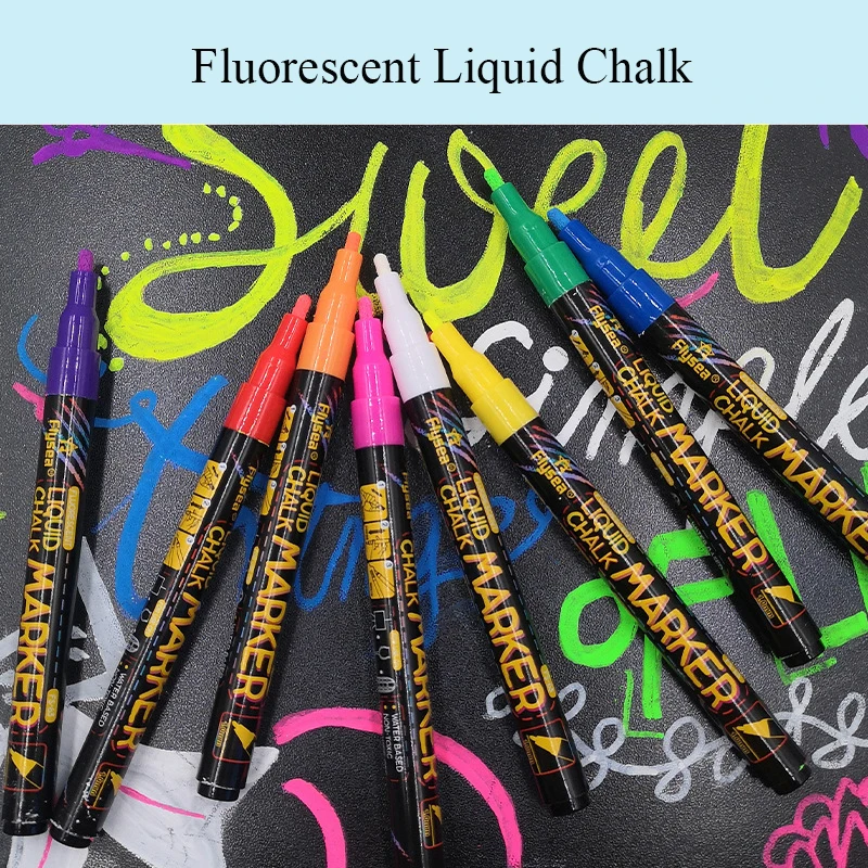 12 Pennarelli A Gesso Liquido SAKEYR Per Lavagne, Vetro E Finestre - Punta Reversibile 6 Mm, Colori Vivaci, Lavabili, Atossici