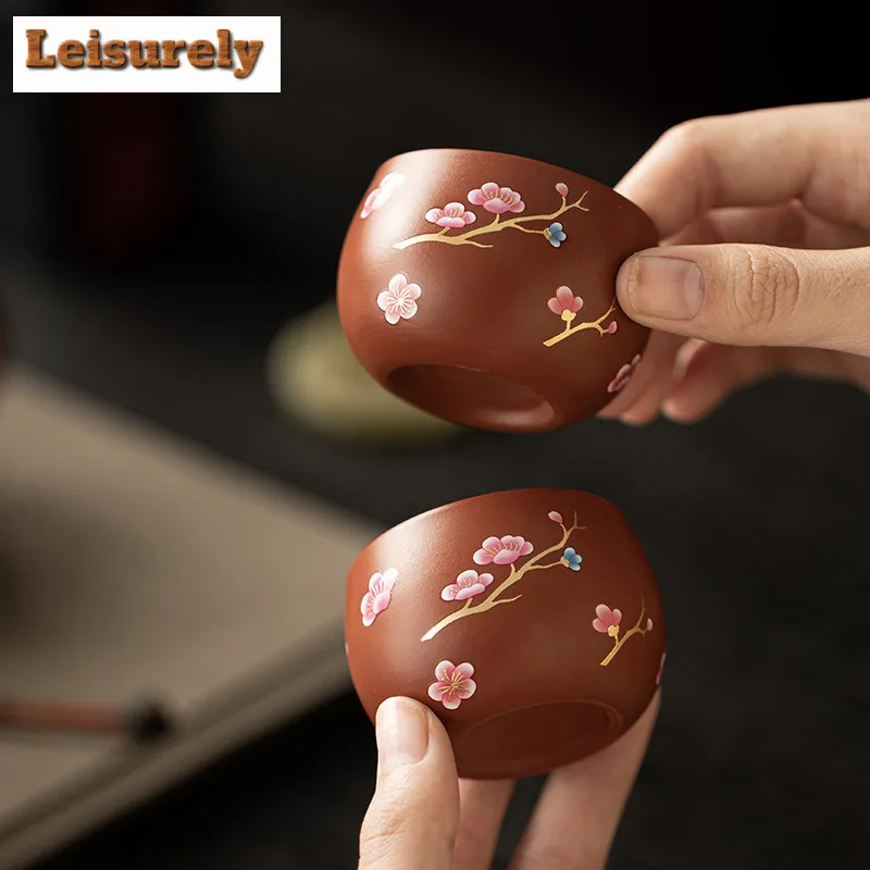 Plum Blossom Five Blessings Purple Clay Tea Set Complete Set Aesthetic Tea Ceremony Set Teapot and Tea Cup Set Tea Items Craft