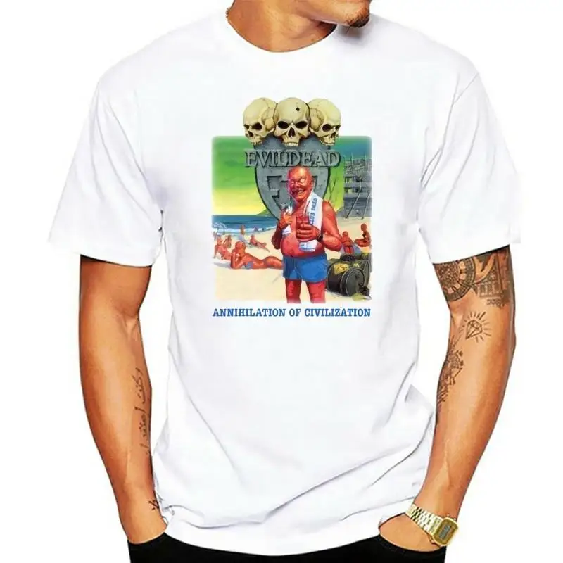 EVILDEAD уничтожение цивилизации THRASH ядерный штурм унисекс футболка высокое качество Пользовательские Печатные Топы
