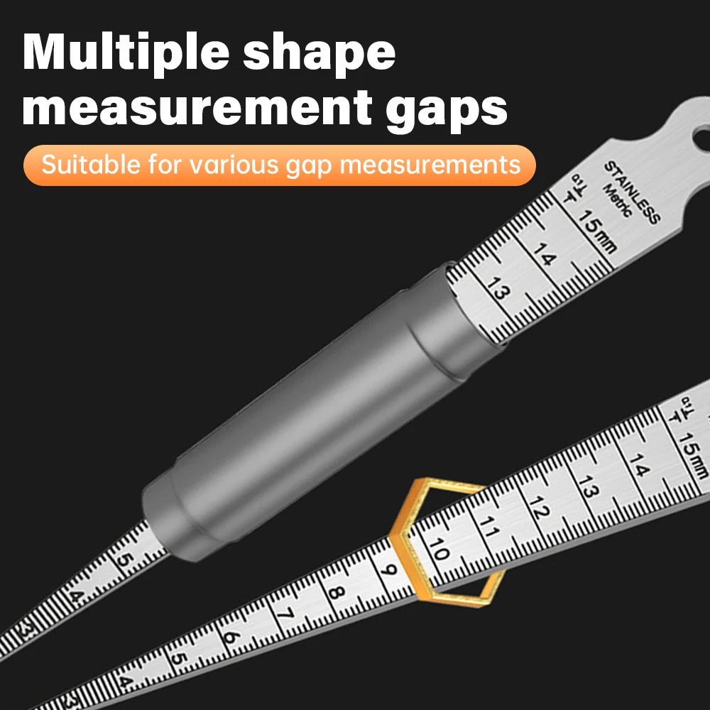 1-15mm Wedge feeler Gap Hole Taper Gauge Stainless Steel Ruler Welding Inspection Taper Gauge Metric Imperial Measure Tool