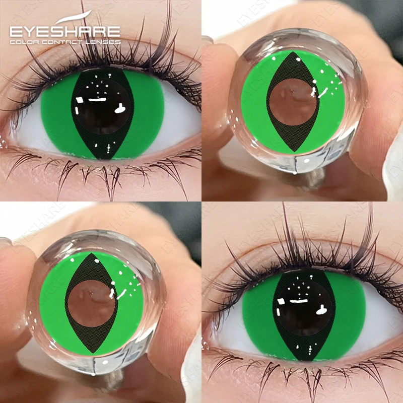 EYESHARE 1 Paar Cosplay Farbkontaktlinsen für Augen Anime Zubehör Weiße Halloween-Linse Pupilentes Schwarze Linsen Rote Augenlinse – Detail 13