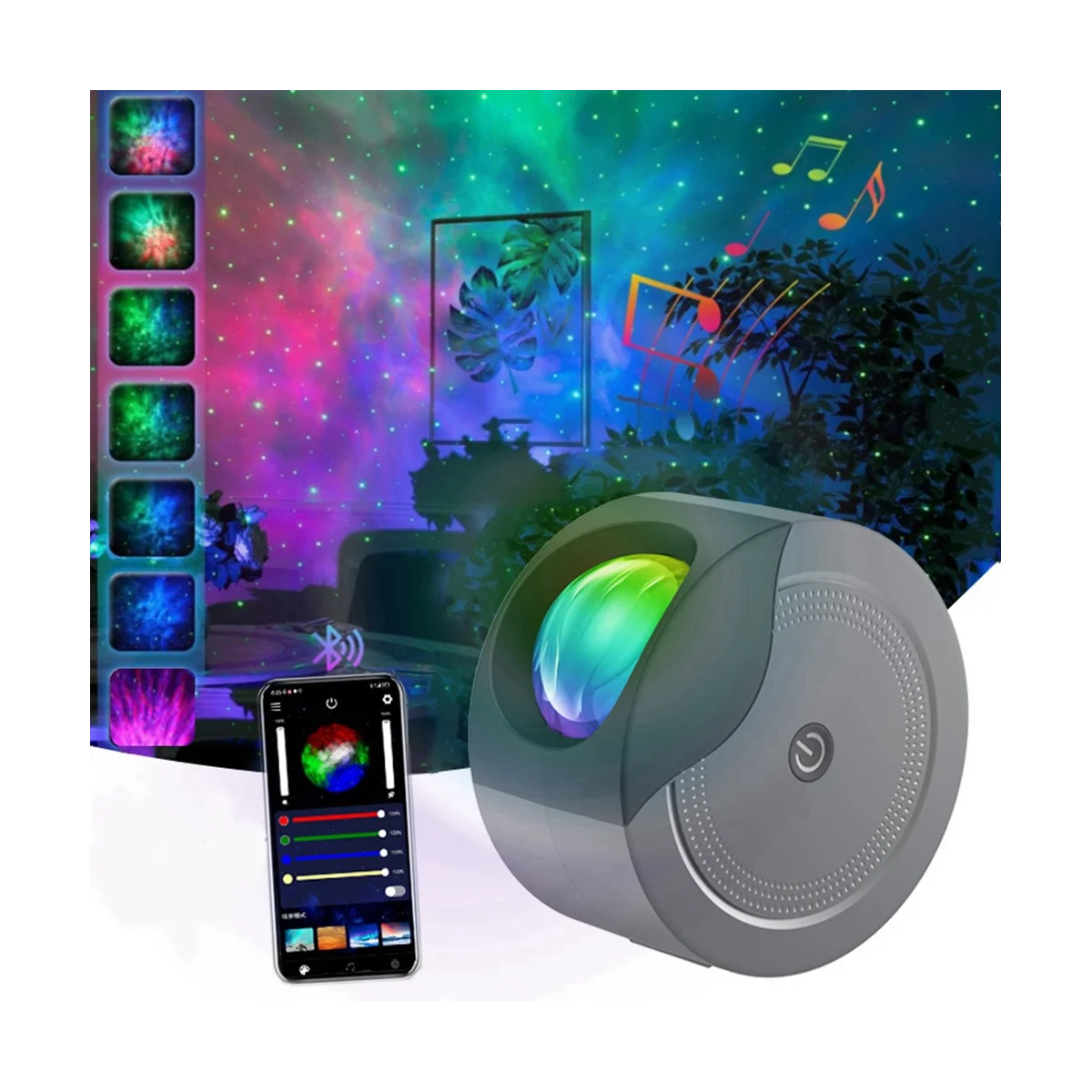 

LED Starry Projector Night Light Bluetooth Star Galaxy Night Lamp for Bedroom Room Kids Projector,Gray