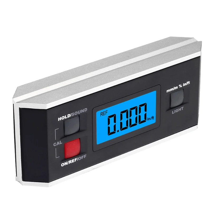 

Digital Protractor with Backlight Alarm Magnetic V-Groove Gauge Level Inclinometer Slope Meter Angle Finder HT1196