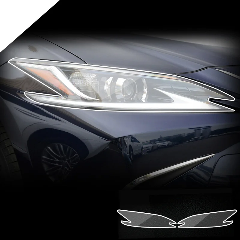 

Автомобильная Передняя фотовспышка для Lexus ES ES200 ES260 ES300 2018-2022, прозрачная пленка из ТПУ, отделочные полосы для внешней фары, автомобильная наклейка