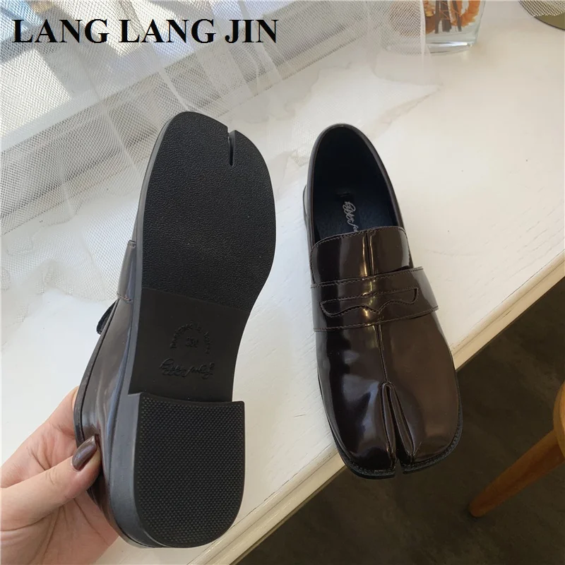 Women Flats Tabi Ninja Moccasins Round Split Toe Shallow Lazy Slip On Slingback Mules Leather Shoes Soft Loafers Slip On  Ballet 5