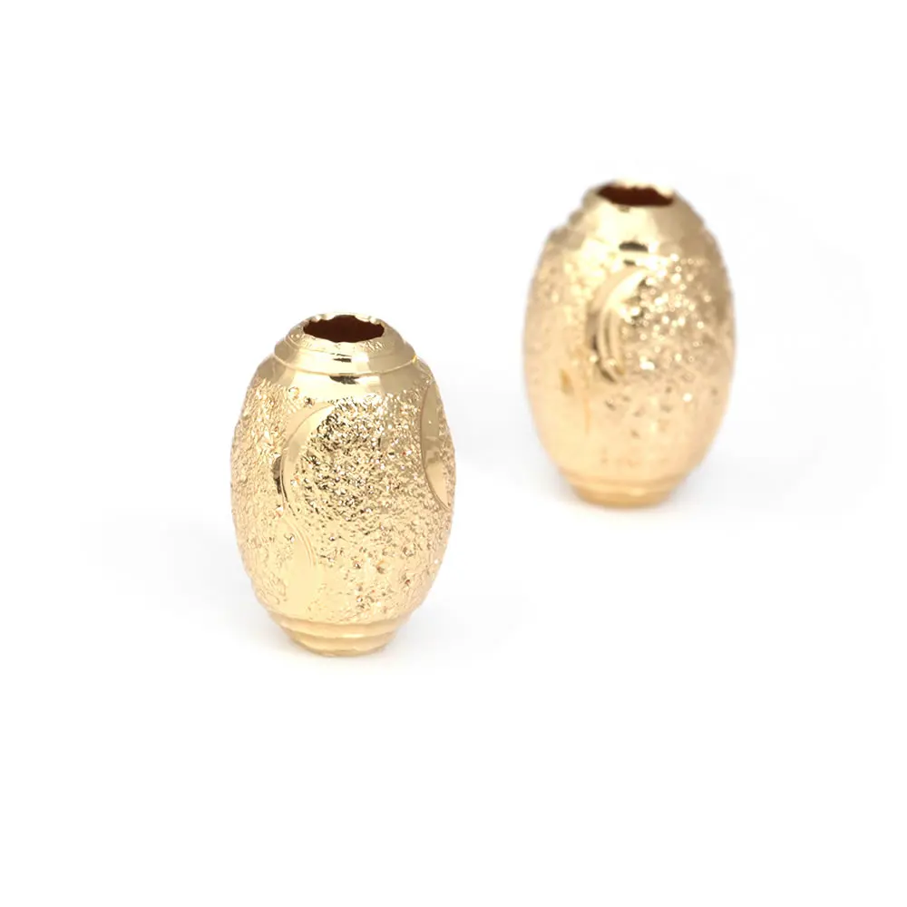 Cuentas de Brass Doradas de 18K Diseño Ovalado Cilíndrico Suministros para Hacer Joyería DIY - details 23