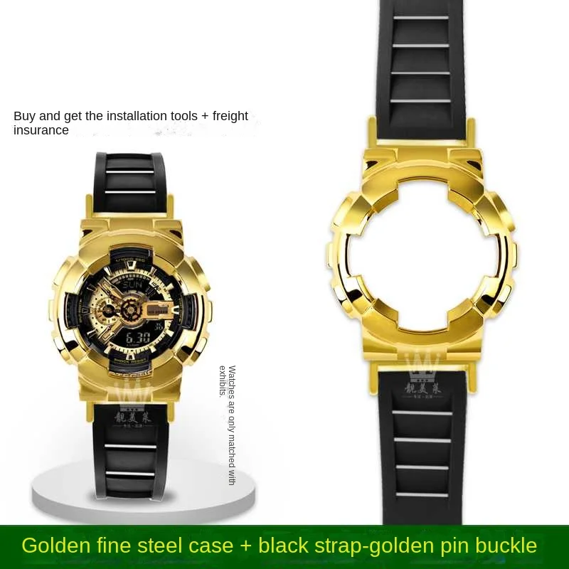 Stainless steel cas For G-SHOCK Casio Black Gold GA-110GB/100/120
