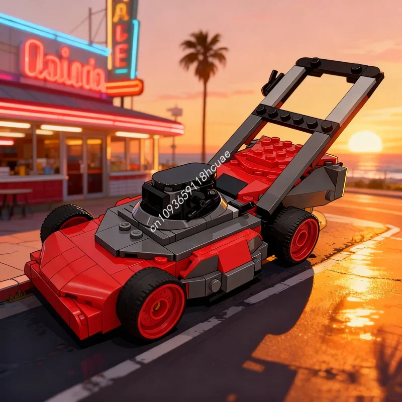 230pcs MOC 잔디 깎는 기계 시티 챔피언스 모델 빌딩 블록 크리스마스 선물 건축 조립 장난감 DIY 창의적인 아이디어 브릭