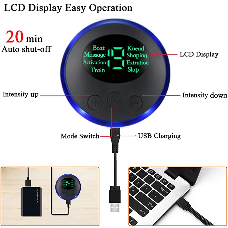 Electric Foot Massager Foot Massage Pad 8 Modes 19 Levels of Intensity Portable Folding Relieves Foot Pressure Relieves Fatigue