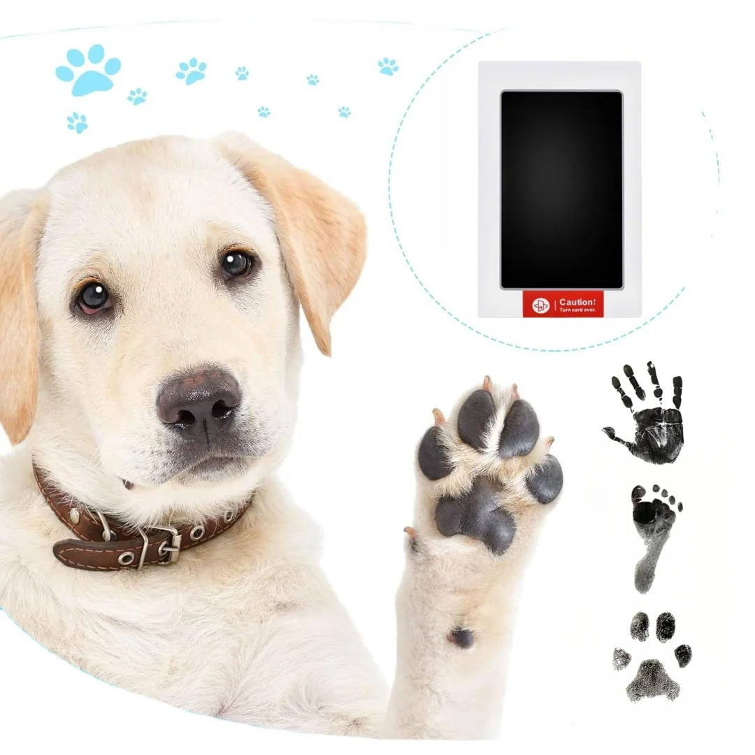 Pet Paw Print Kit With 1 Ink Pad 2 Imprint Cards Safe Non toxic Printing Baby Footprint