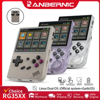 ANBERNIC RG35XX reproductor de juegos portátil Linux Dual OS oficial GarlicOS 2600mAh 3,5 "IPS HD TV Outpu consola de juegos Retro portátil