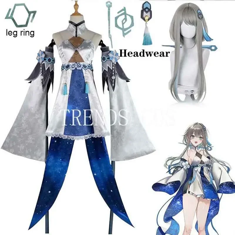 

Jacquard Fabric Game Genshin Impact Guizhong Cosplay Costume Haagentus Gui Zhong Dress Headwear Wig Game Suit for Comic Cn