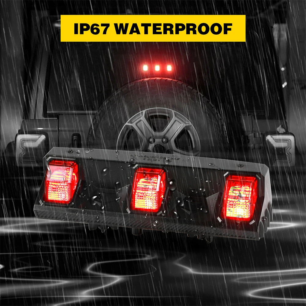 Led Third Brake Lights LED Rear Lights High Mount Stop Lights For Jeep Wrangler
