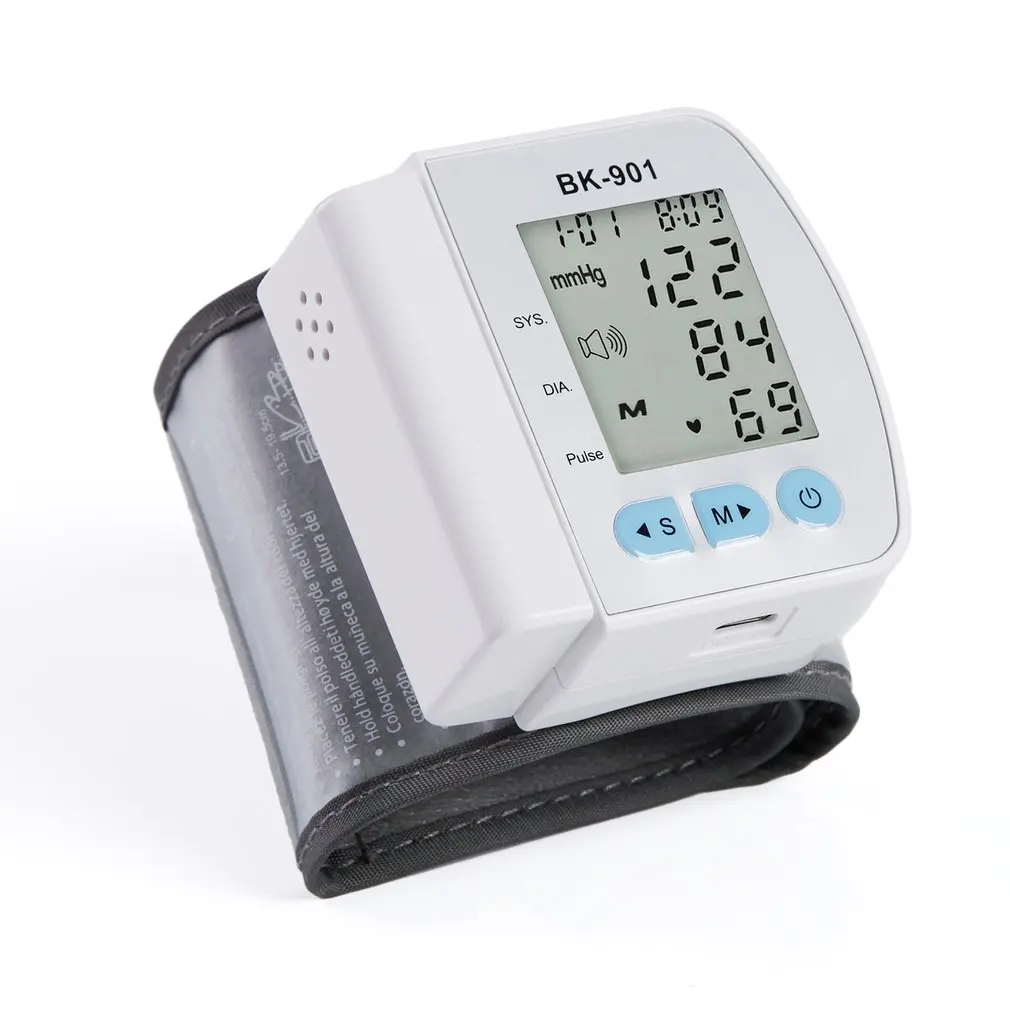 Blood Pressure Monitor Pulse Measurement medical pulse oximeter tensiometro LCD digital Intelligent Automatic Electronic Arm