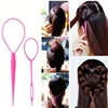 4pcs/Set Hair Loop Tool Set 2pcs French Braid Tool Loop 1pc Rat Tail Comb 1pc Elastic Hair Rubber Bands Remover Cutter 3