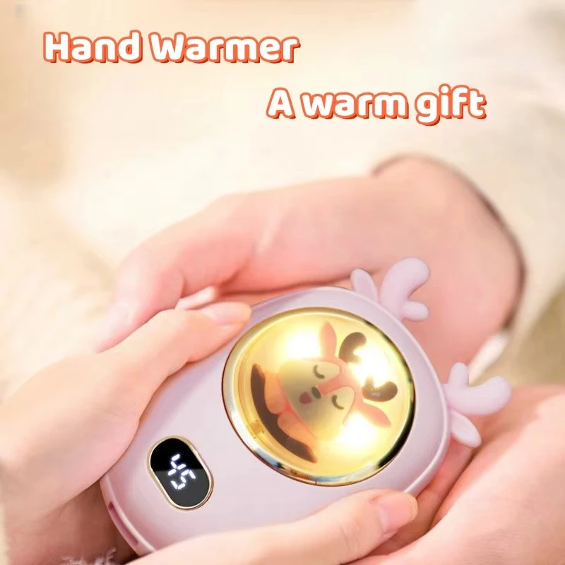 Portable Hand Warmer Xiaomi Cartoon 10000mAh 2 in 1 Three Levels Of Temperature Adjustment Digital Display