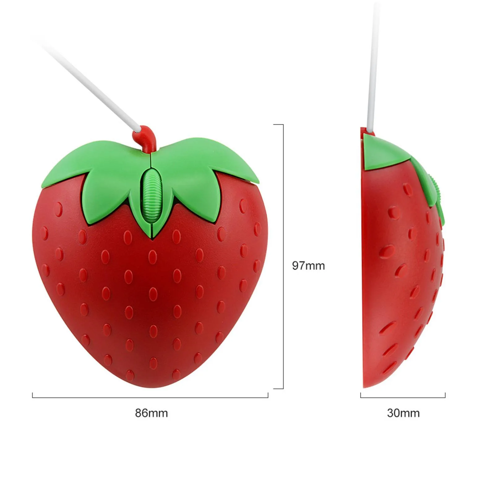 top wireless mouse Cute Mini Strawberry USB Computer Mouse Portable Small Wired Optical PC Mause 3D Fruit Shape Gift Mouse For Computer Accessories gaming mouse for large hands