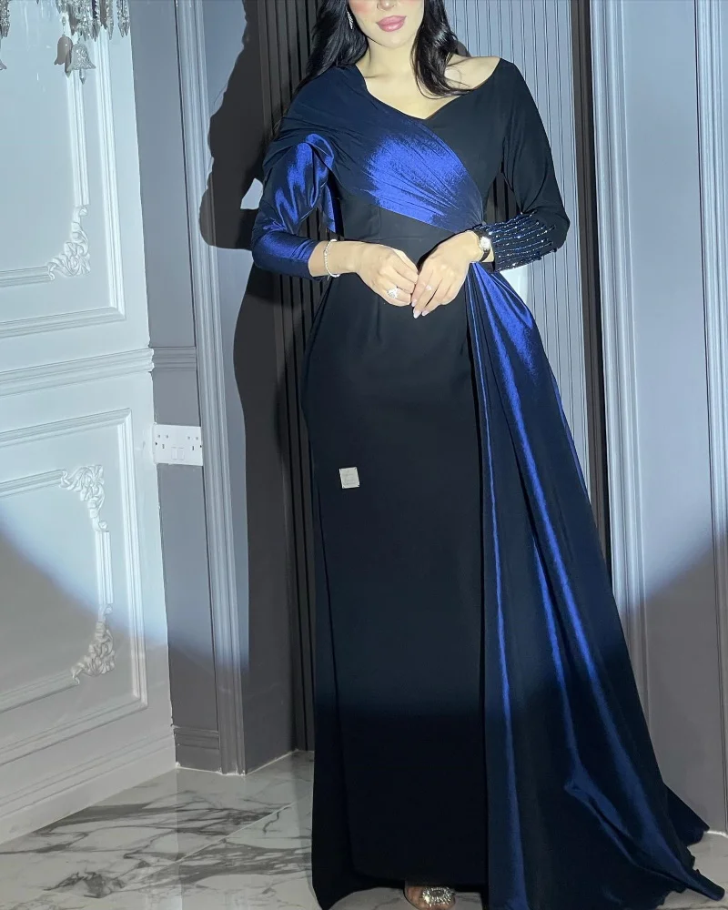 

Epoch Formal Occasion Evening Dress فساتين مناسبة رسمية Elegant V-Neck Full Sleeve Empire Cocktail Prom Gown For Sexy Women 2024