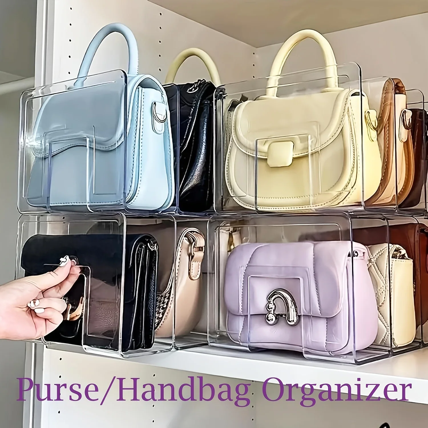  1/2 Stück platzsparender vertikaler Handtaschen-Schuhregal-Organizer, mehrschichtig, einfach zu montieren, kompakte Aufbewahrung für den Hauseingang, den Kabine – Detail 4