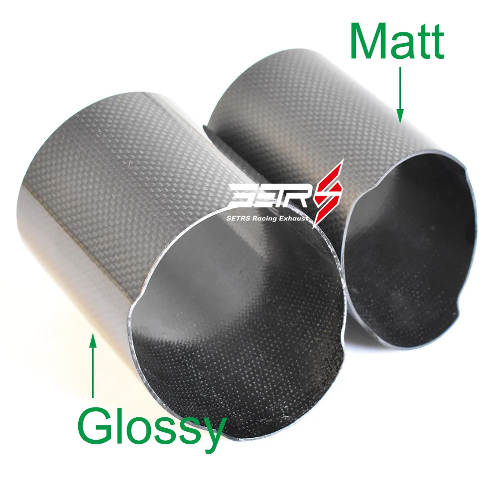 1PC Car Universal Straight Flange Carbon Fiber Exhaust Tip Cover Exhaust Muffler Pipe Tip case carbon fiber housing