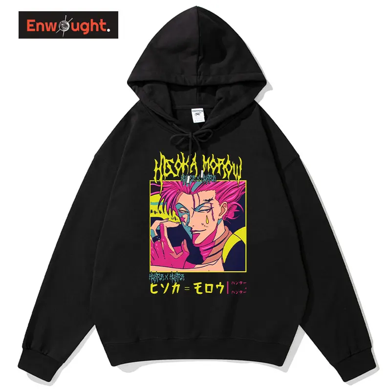 

Anime Hunter x Hunter Hoodie Men Casual Harajuku Hisoka Pattern Hooded Sweatshirts Hip Hop Manga Winter Pullover Men Hoodies