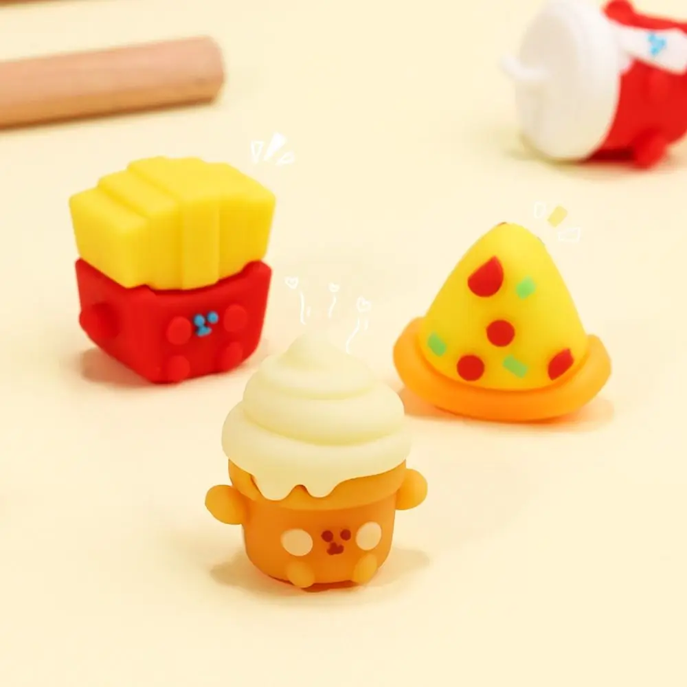 Cute Cheese Bear Panda Fast Food Pencil Eraser Kawaii Kids Stationery Soft Rubber Office School Supplies