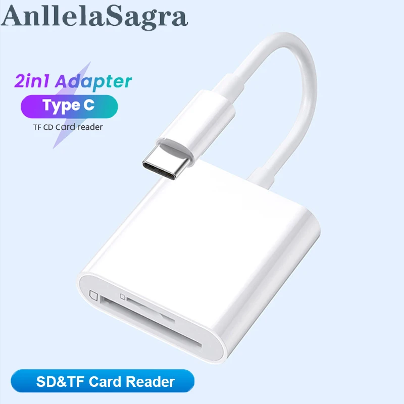 Type C To SD TF Card Reader 2 IN 1 Adapter for Phone Macbook Huawei Samsung