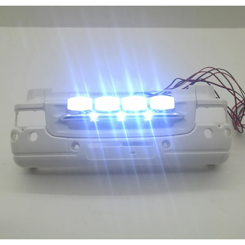 LED Simulazione Metallo Argento Faro per 1/14 Tamiya RC Camion